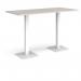 Brescia rectangular poseur table with flat square white bases 1800mm x 800mm - Light Grey BPR1800-WH-LG