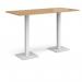 Brescia rectangular poseur table with flat square white bases 1800mm x 800mm - oak BPR1800-WH-O