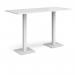 Brescia rectangular poseur table with flat square white bases 1800mm x 800mm - white BPR1800-WH-WH