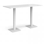 Brescia rectangular poseur table with flat square white bases 1800mm x 800mm - white BPR1800-WH-WH