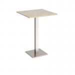 Brescia square poseur table with flat square brushed steel base 800mm - made to order BPS800-BS