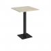 Brescia square poseur table with flat square black base 800mm - made to order BPS800-K