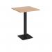 Brescia square poseur table with flat square black base 800mm - made to order
