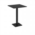 Brescia square poseur table with flat square black base 800mm - Black BPS800-K-BK