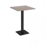 Brescia square poseur table with flat square black base 800mm - barcelona walnut BPS800-K-BW