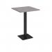 Brescia square poseur table with flat square black base 800mm - grey oak BPS800-K-GO