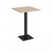Brescia square poseur table with flat square black base 800mm - kendal oak