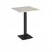 Brescia square poseur table with flat square black base 800mm - Light Grey BPS800-K-LG