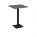 Brescia square poseur table with flat square black base 800mm - Onyx Grey BPS800-K-OG