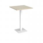 Brescia square poseur table with flat square white base 800mm - made to order BPS800-WH