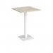 Brescia square poseur table with flat square white base 800mm - made to order BPS800-WH