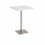 Brescia square poseur table with flat square white base 800mm - made to order BPS800-WH