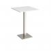 Brescia square poseur table with flat square white base 800mm - made to order