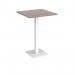 Brescia square poseur table with flat square white base 800mm - barcelona walnut