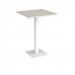 Brescia square poseur table with flat square white base 800mm - Light Grey BPS800-WH-LG