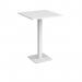 Brescia square poseur table with flat square white base 800mm - white BPS800-WH-WH