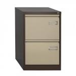 Bisley steel 2 drawer public sector contract filing cabinet 711mm high - coffee/cream BPSF2C