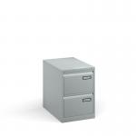 Bisley steel 2 drawer public sector contract filing cabinet 711mm high - silver BPSF2S
