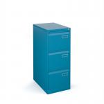 Bisley steel 3 drawer public sector contract filing cabinet 1016mm high - blue BPSF3BL