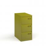 Bisley steel 3 drawer public sector contract filing cabinet 1016mm high - green BPSF3GN
