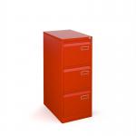 Bisley steel 3 drawer public sector contract filing cabinet 1016mm high - red BPSF3R