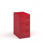 Bisley steel 3 drawer public sector contract filing cabinet 1016mm high - red BPSF3R