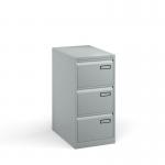 Bisley steel 3 drawer public sector contract filing cabinet 1016mm high - silver BPSF3S