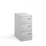 Bisley steel 3 drawer public sector contract filing cabinet 1016mm high - white BPSF3WH