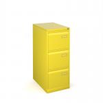 Bisley steel 3 drawer public sector contract filing cabinet 1016mm high - yellow BPSF3YE