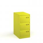Bisley steel 3 drawer public sector contract filing cabinet 1016mm high - yellow BPSF3YE