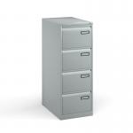 Bisley steel 4 drawer public sector contract filing cabinet 1321mm high - silver BPSF4S