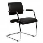 Bruges meeting room cantilever chair (pack of 2) - black faux leather BRU100C1
