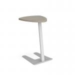 Buddy laptop table with white frame and shield top, straight edge stained to match 25mm top BUDDY-1-WH