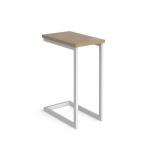 Buddy laptop table with white frame and oblong top - kendal oak BUDDY-2-WH-KO