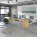 Arrow head leg rectangular boardroom table 1800mm x 1000mm in beech with central cutout and Aero power module BUNDEB18-B-AERO