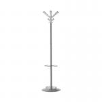 Callisto coat stand with 4 coat hooks and 4 umbrella hooks - Grey & transparent CACS