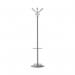 Callisto coat stand with 4 coat hooks and 4 umbrella hooks - Grey & transparent CACS