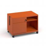 Bisley steel caddy left hand storage unit 800mm - orange CAD800LH-OR