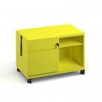 Bisley steel caddy left hand storage unit 800mm - yellow CAD800LH-YE