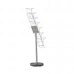 Cass floor standing steel & wire display unit 7x A4 compartments - Silver CAFD