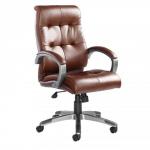 Catania high back managers chair - brown leather faced CAT300T1