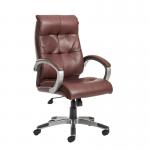 Catania high back managers chair - brown leather faced CAT300T1