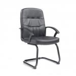 Cavalier executive visitors chair - black leather faced CAV100C1