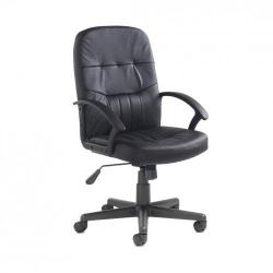 Cheap Stationery Supply of Cavalier high back managers chair - black leather faced Office Statationery