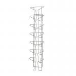 Cass wall mounted steel & wire display unit 7x A4 compartments - Silver CAWD