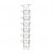 Cass wall mounted steel & wire display unit 7x A4 compartments - Silver CAWD