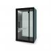 In the photograph, the Silen Room Baffles Chatbox Solo acoustic hub in opal CBX-S1-OP can be seen. The high-quality baffles and sleek design create a modern and stylish acoustic space. Its compact size and minimalist appearance make it a versatile addition to any room. Designed for productivity and privacy, this acoustic hub is the perfect solution for open office environments.