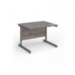 Contract 25 straight desk with graphite cantilever leg 1000mm x 800mm - grey oak top CC10S-G-GO