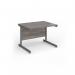 Contract 25 straight desk with graphite cantilever leg 1000mm x 800mm - grey oak top CC10S-G-GO