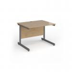 Contract 25 straight desk with graphite cantilever leg 1000mm x 800mm - kendal oak top CC10S-G-KO